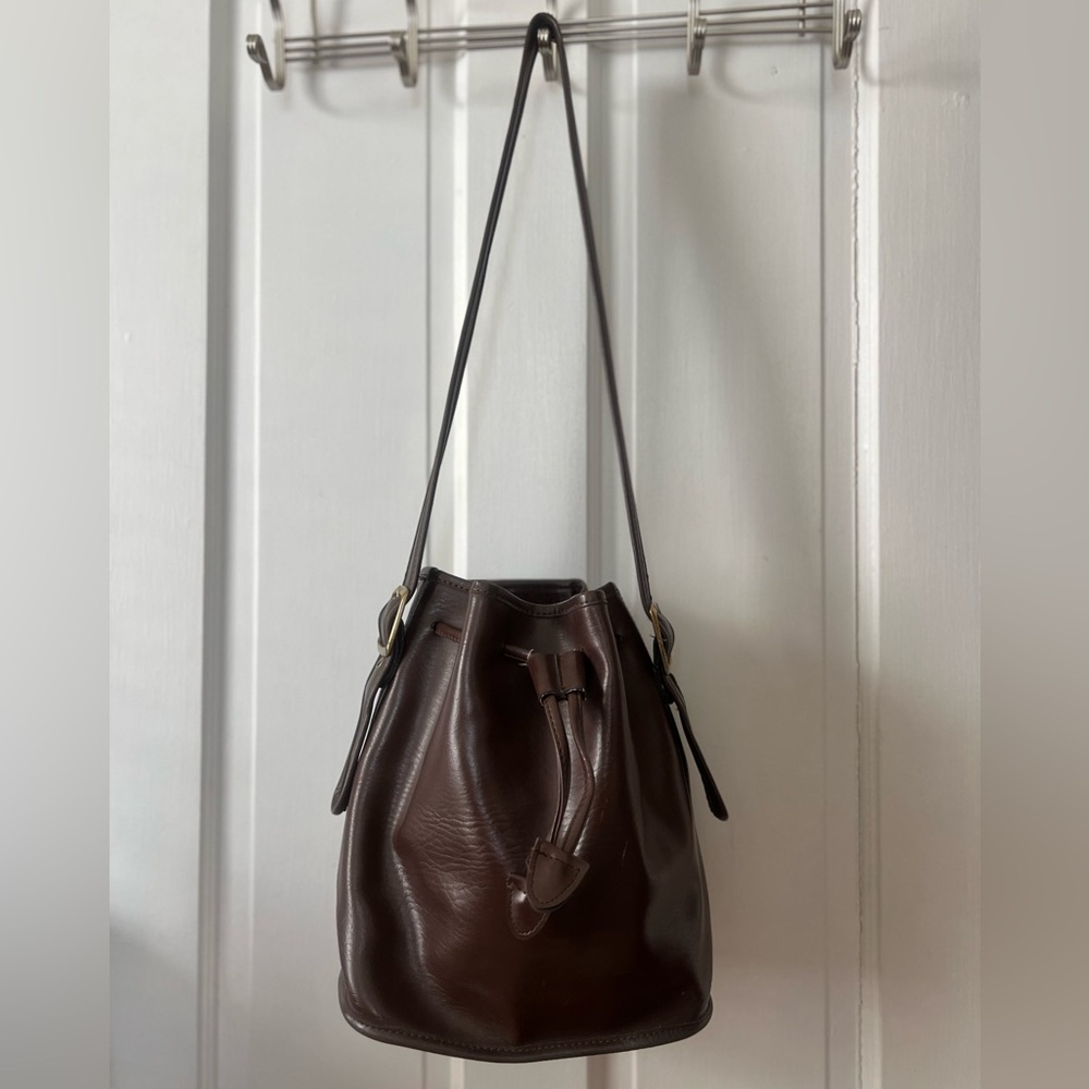 Vintage Leather Coach Bucket Bag